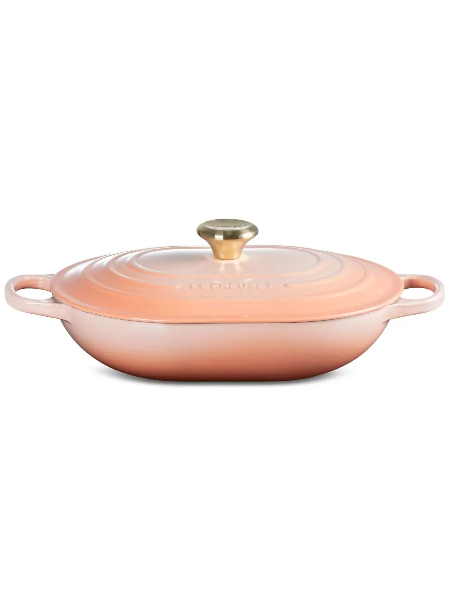 Сотейник овальный Le Creuset Signature, 3,4 л, 31 см, персиковый
