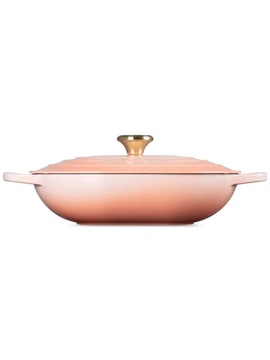 Сотейник овальный Le Creuset Signature, 3,4 л, 31 см, персиковый — изображение 3 из 4, розовый