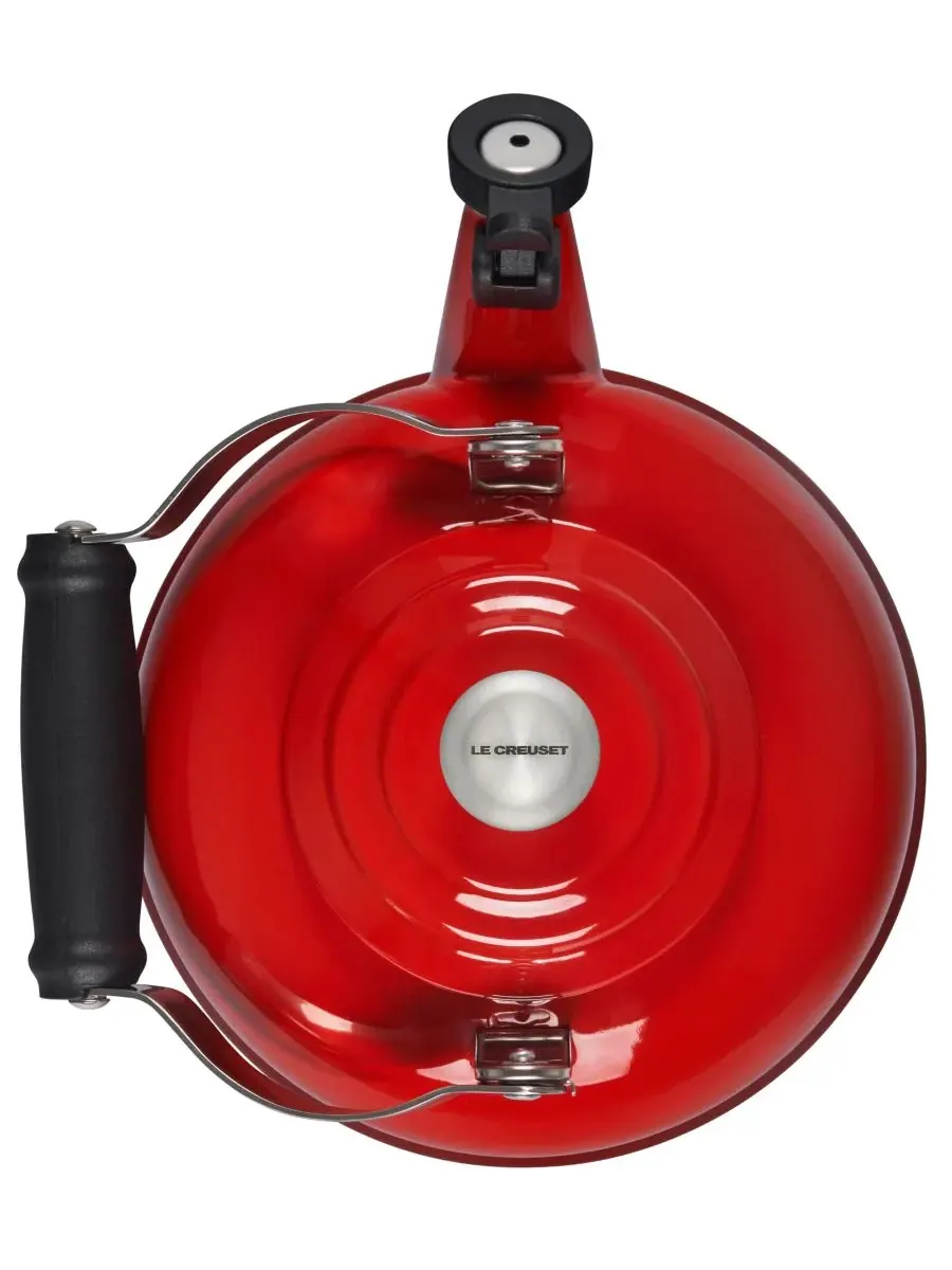 Эмалированный стальной чайник с шумовкой, объемом 2 л Le Creuset — изображение 2 из 6, красный