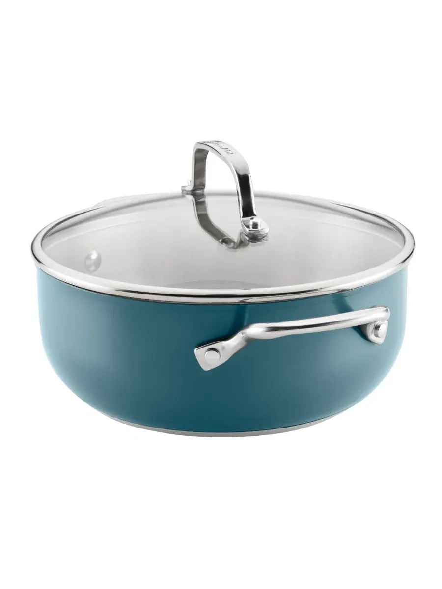 Кастрюля из нержавеющей стали 4 л с крышкой KitchenAid — изображение 4 из 7, зеленый