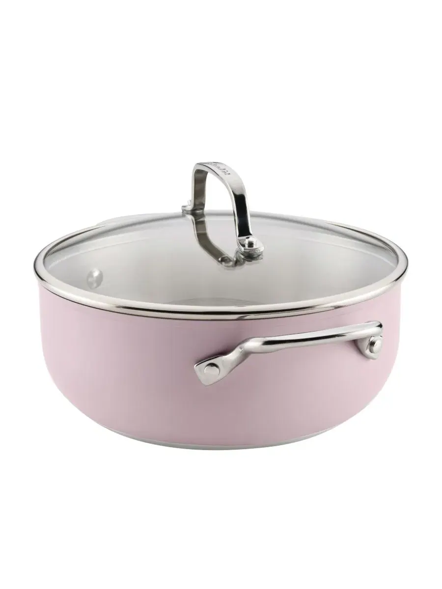 Кастрюля из нержавеющей стали с крышкой, 4 кварты KitchenAid — изображение 4 из 8, фиолетовый