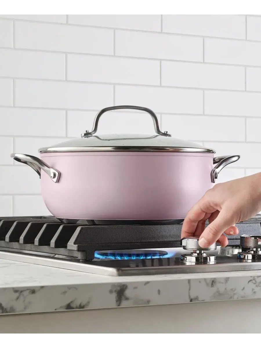 Кастрюля из нержавеющей стали с крышкой, 4 кварты KitchenAid — изображение 6 из 8, фиолетовый