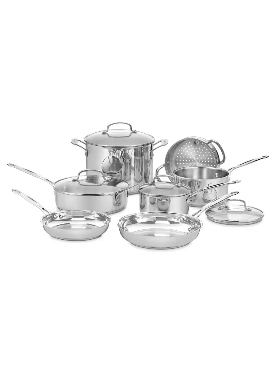 Cuisinart Классический набор посуды из нержавеющей стали от шеф-повара, 11 предметов — серебристый