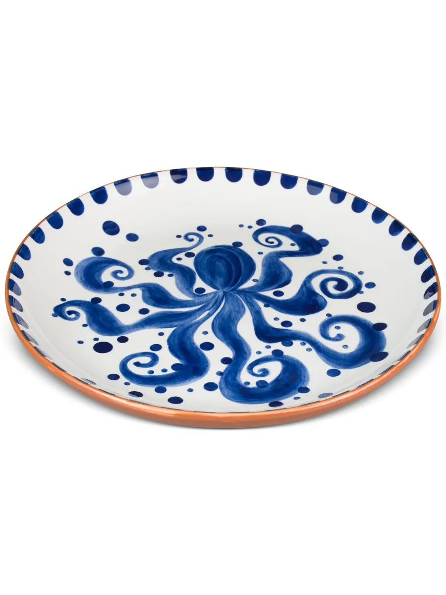 Круглое блюдо с осьминогами «Коста Азул» Euro Ceramica — изображение 3 из 3, синий белый