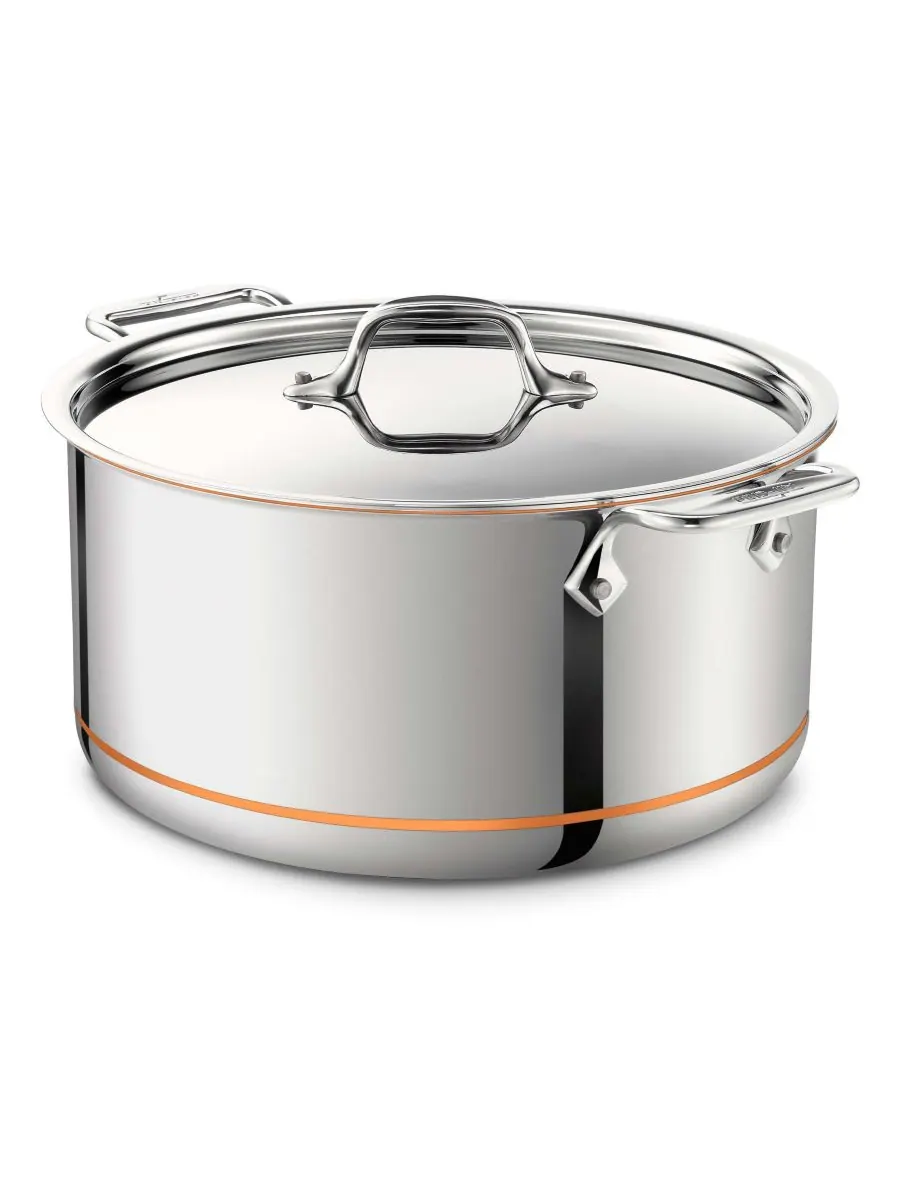 Медная кастрюля с крышкой, 8 кварт (около 2,8 л) All-Clad, — мульти