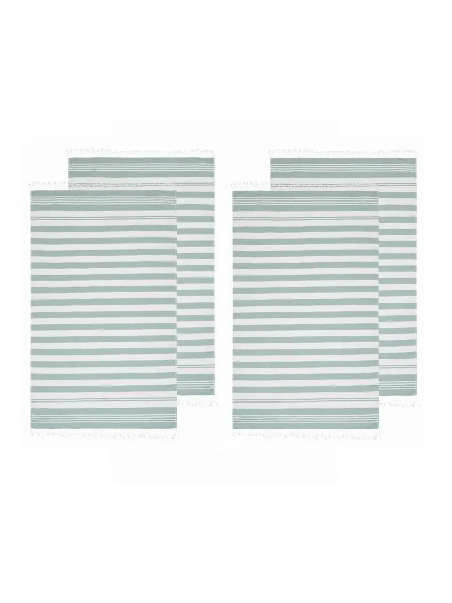 Набор из 4 пляжных полотенец Oceanfront Resort Cotton Salty Stripe Sand-Free Turkish — изображение 1 из 5, зеленый