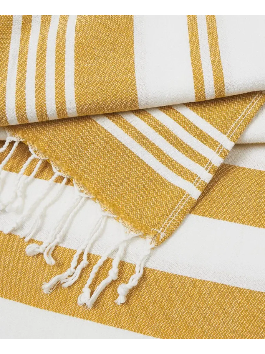 Комплект пляжных полотенец Salty Stripe Sand-Free Turkish Oceanfront Resort — изображение 2 из 5, желтый