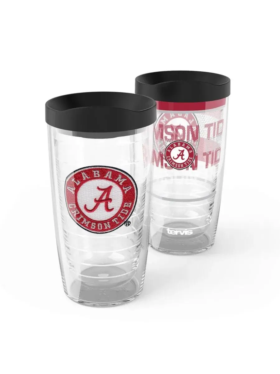 Набор из 2 стаканов Tervis Alabama Crimson Tide 16 унций, с эмблемой — мульти