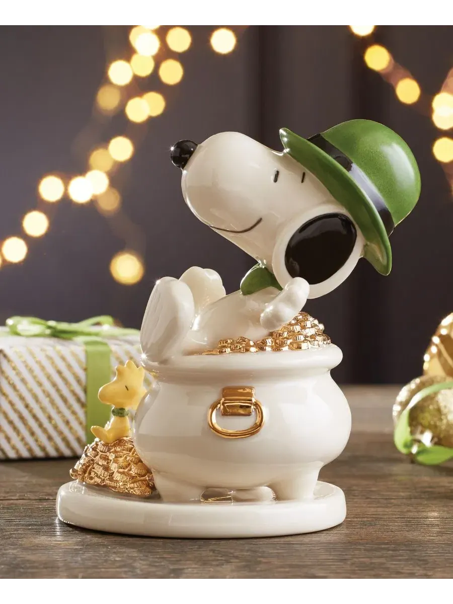 Фигурка Снупи с лепреконом Lucky Leprechaun Snoopy Lenox — изображение 2 из 5, мульти