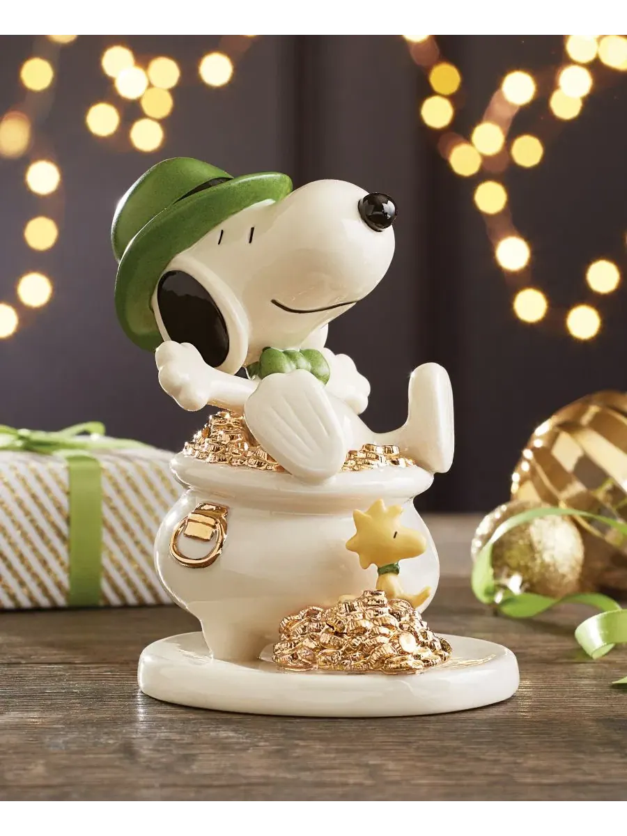 Фигурка Снупи с лепреконом Lucky Leprechaun Snoopy Lenox — изображение 3 из 5, мульти