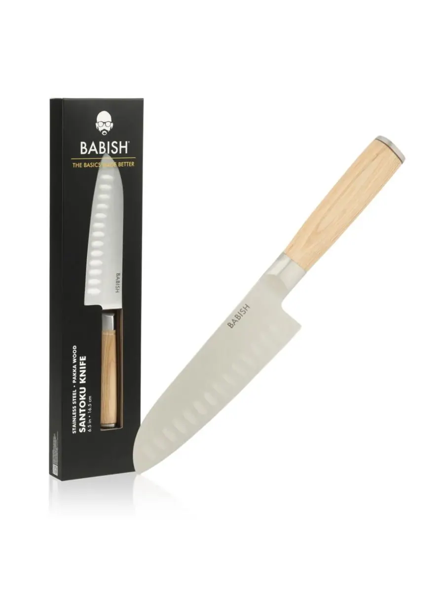 17 см кухонный нож Santoku из высокоуглеродистой немецкой стали 1.4116, цельнометаллическая