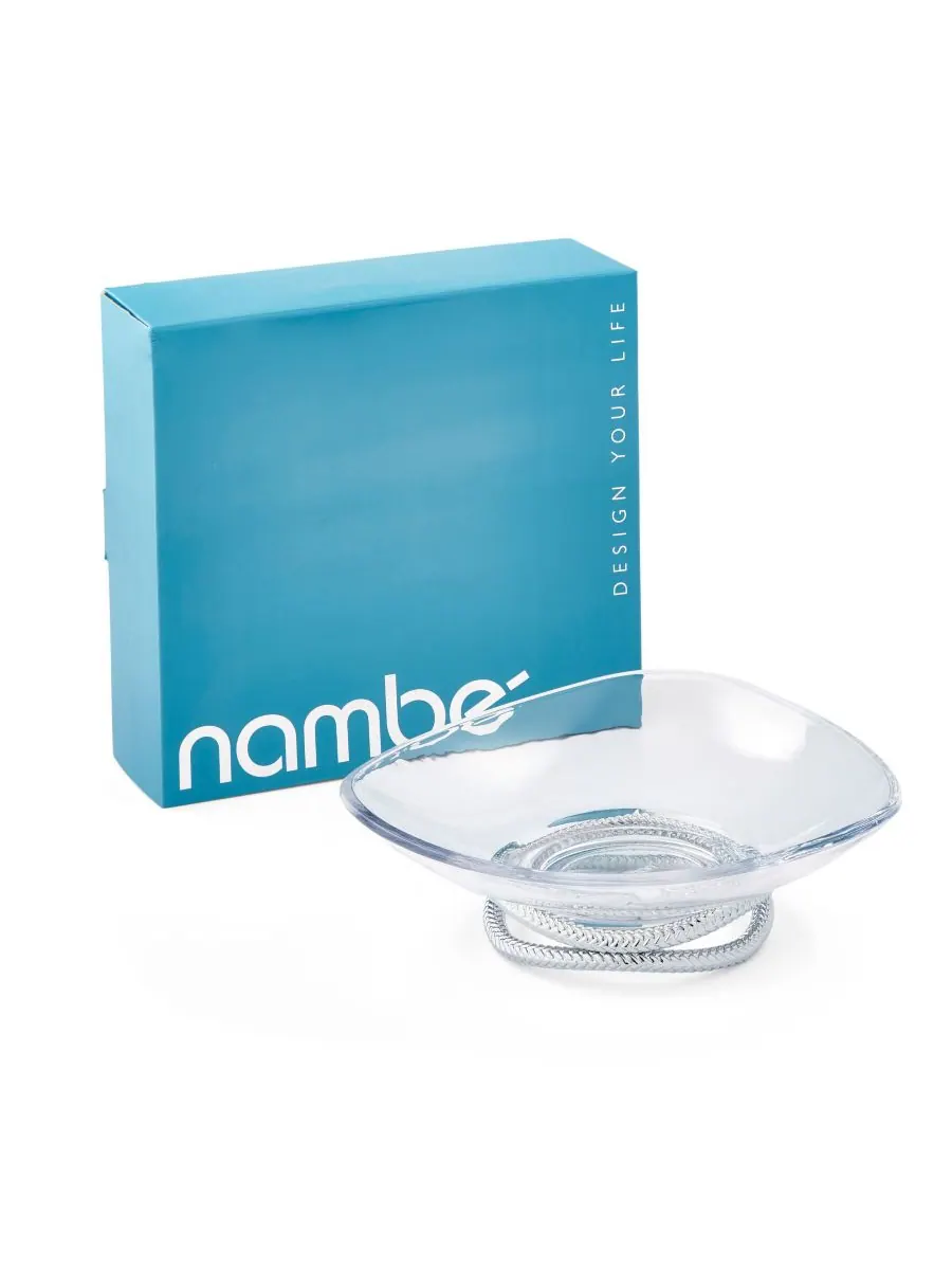 Стеклянная центральная чаша Nambe Braid 11 дюймов Nambé — изображение 6 из 6, серебряный