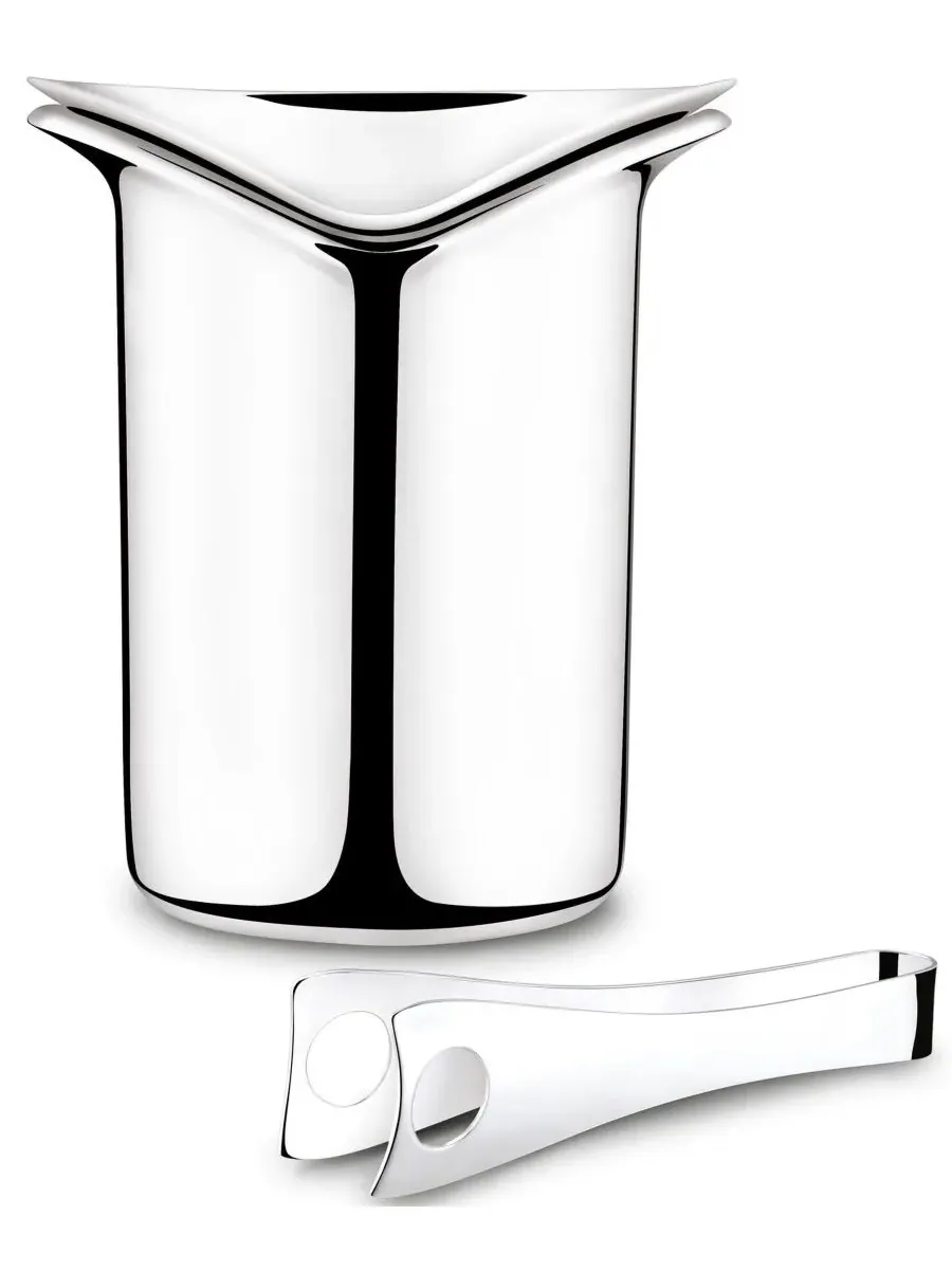 Ведерко для льда для винного бара с щипцами Georg Jensen — серый