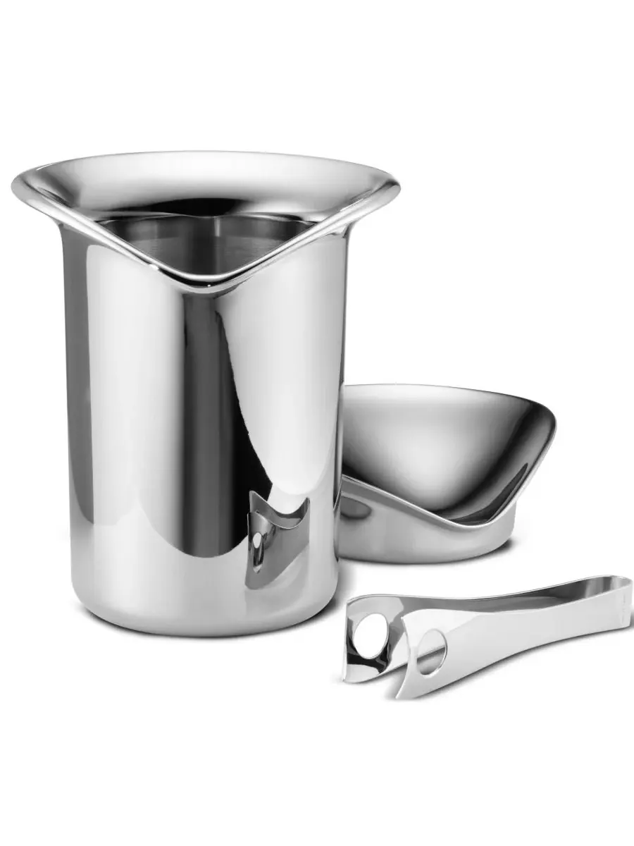 Ведерко для льда для винного бара с щипцами Georg Jensen — изображение 3 из 7, сталь
