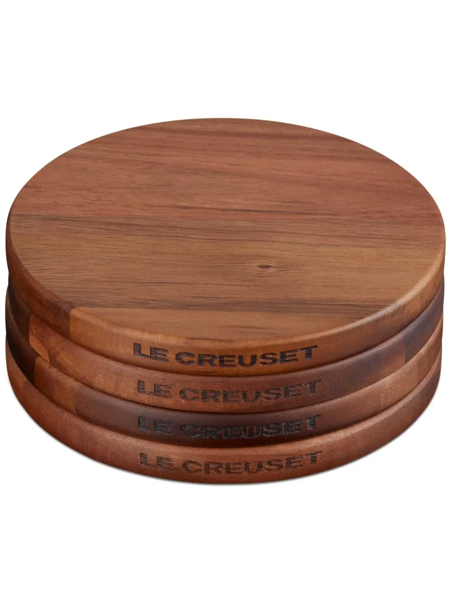 Набор подставкок под горячее Le Creuset Gourmand , 4 предмета, 14 см — изображение 2 из 4, вид древесины