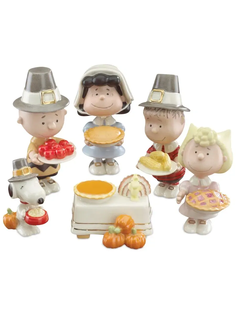 Набор из 6 фигурок персонажей мультфильма «Peanuts» на тему Дня благодарения Lenox