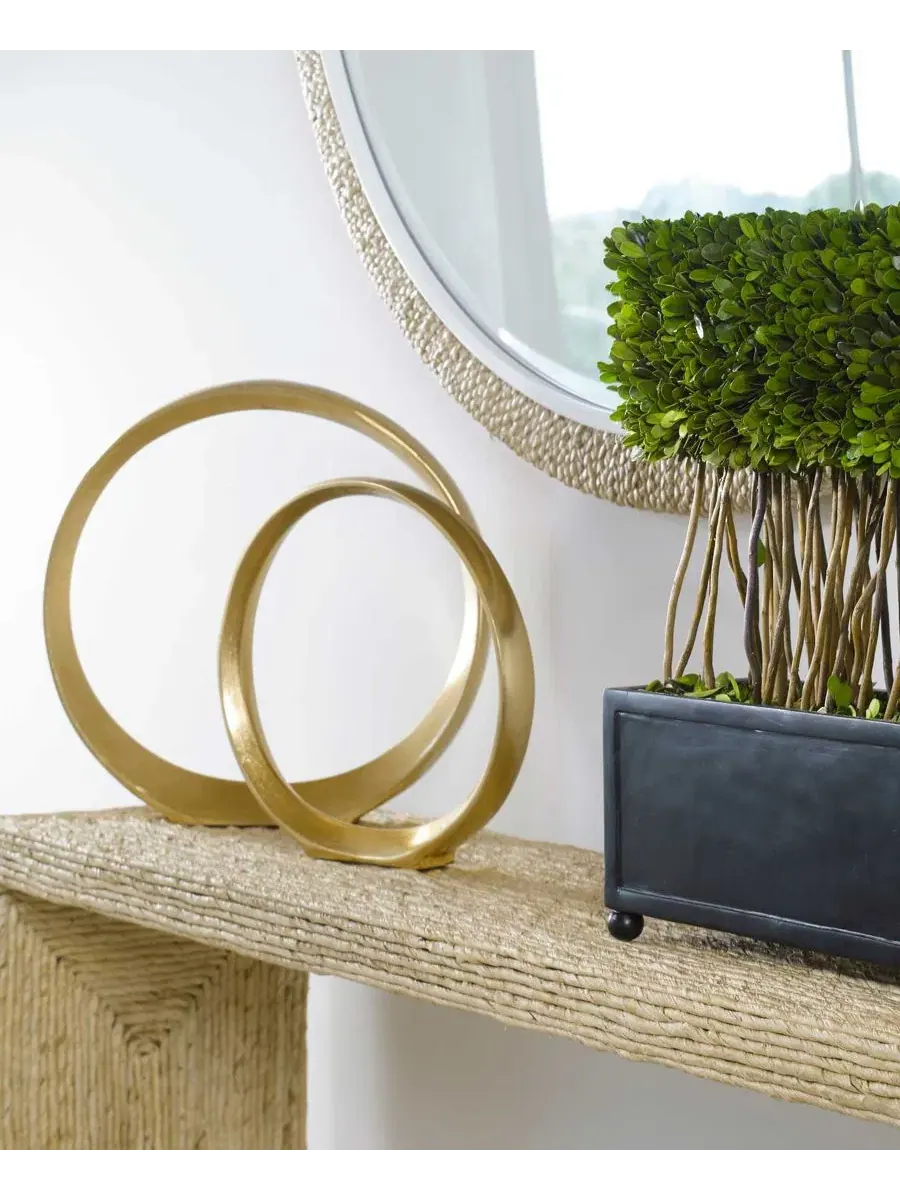 Набор из 2 скульптур в виде колец Химены Uttermost — изображение 3 из 6, золото