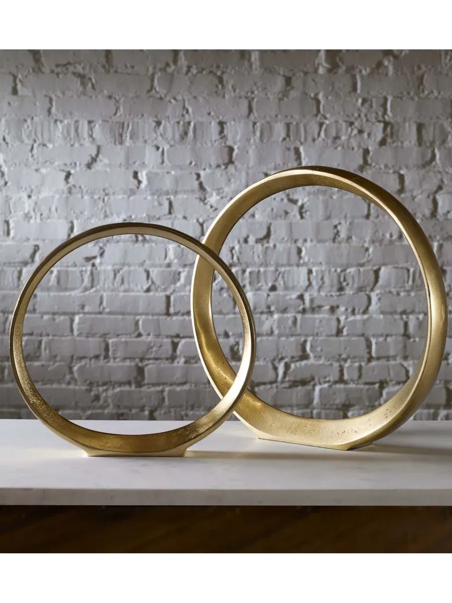 Набор из 2 скульптур в виде колец Химены Uttermost — изображение 4 из 6, золото