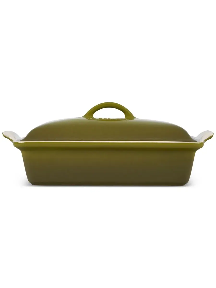 Прямоугольная форма для запекания с крышкой, 30 см, Heritage Stoneware Le Creuset — изображение 2 из 4, оливковый