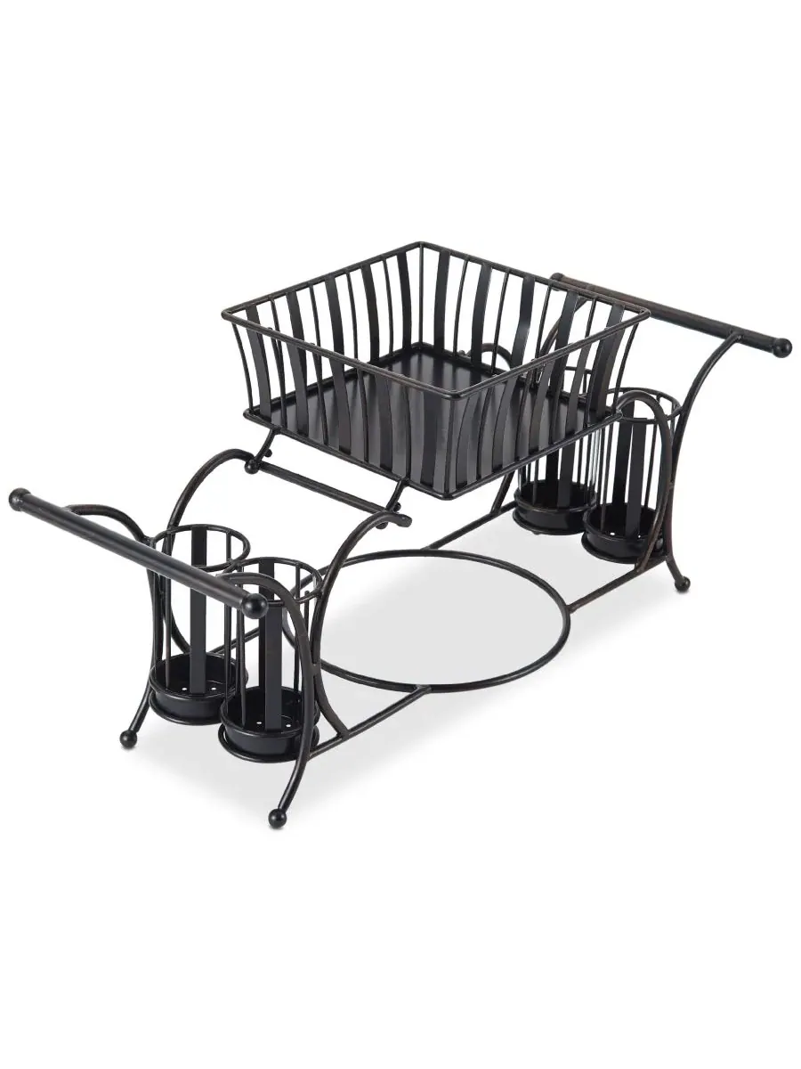 Подставка для посуды Gourmet Basics Band & Stripe Buffet Caddy Mikasa — изображение 3 из 4, черный