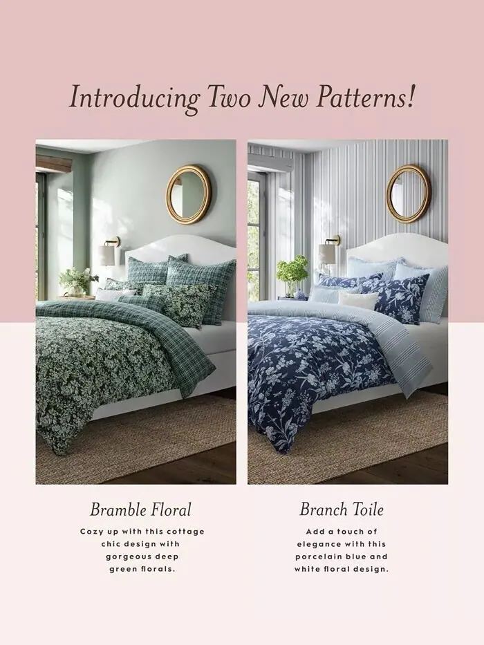 Двусторонний комплект хлопковых одеял Branch Toile из 7 предметов, полный/королевский размер Laura — изображение 14 из 15