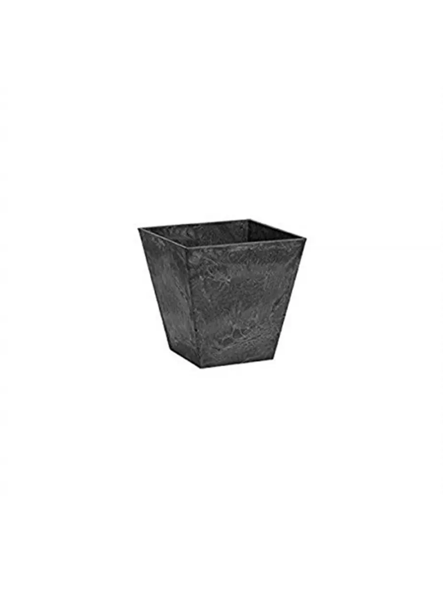 Novelty Квадратный пластиковый горшок для растений Ella для использования внутри и снаружи — черный