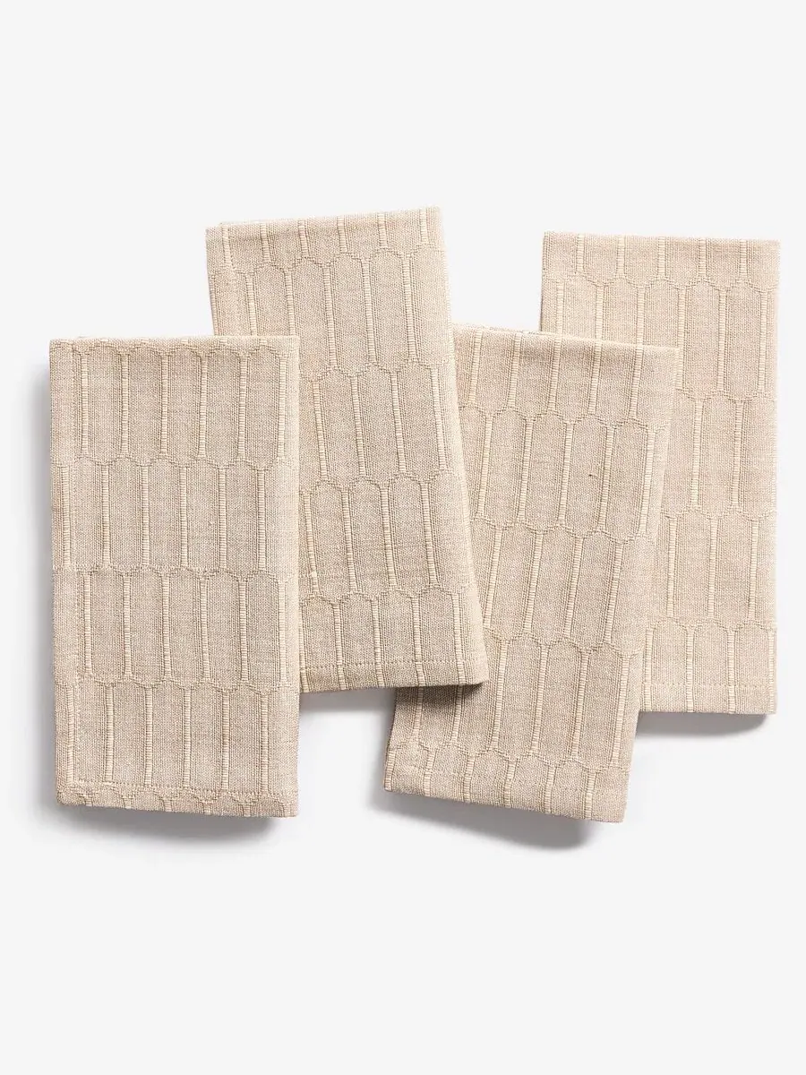 Набор салфеток Cotton Textured, 4 шт The Cellar — бежевый