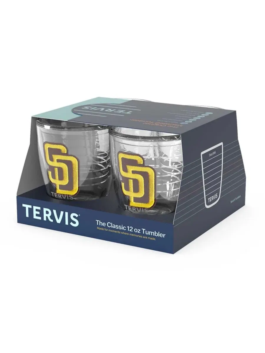 Набор из 4 стаканов-термосов 12 унций с эмблемой San Diego Padres Tervis — изображение 2 из 3, нет цвета
