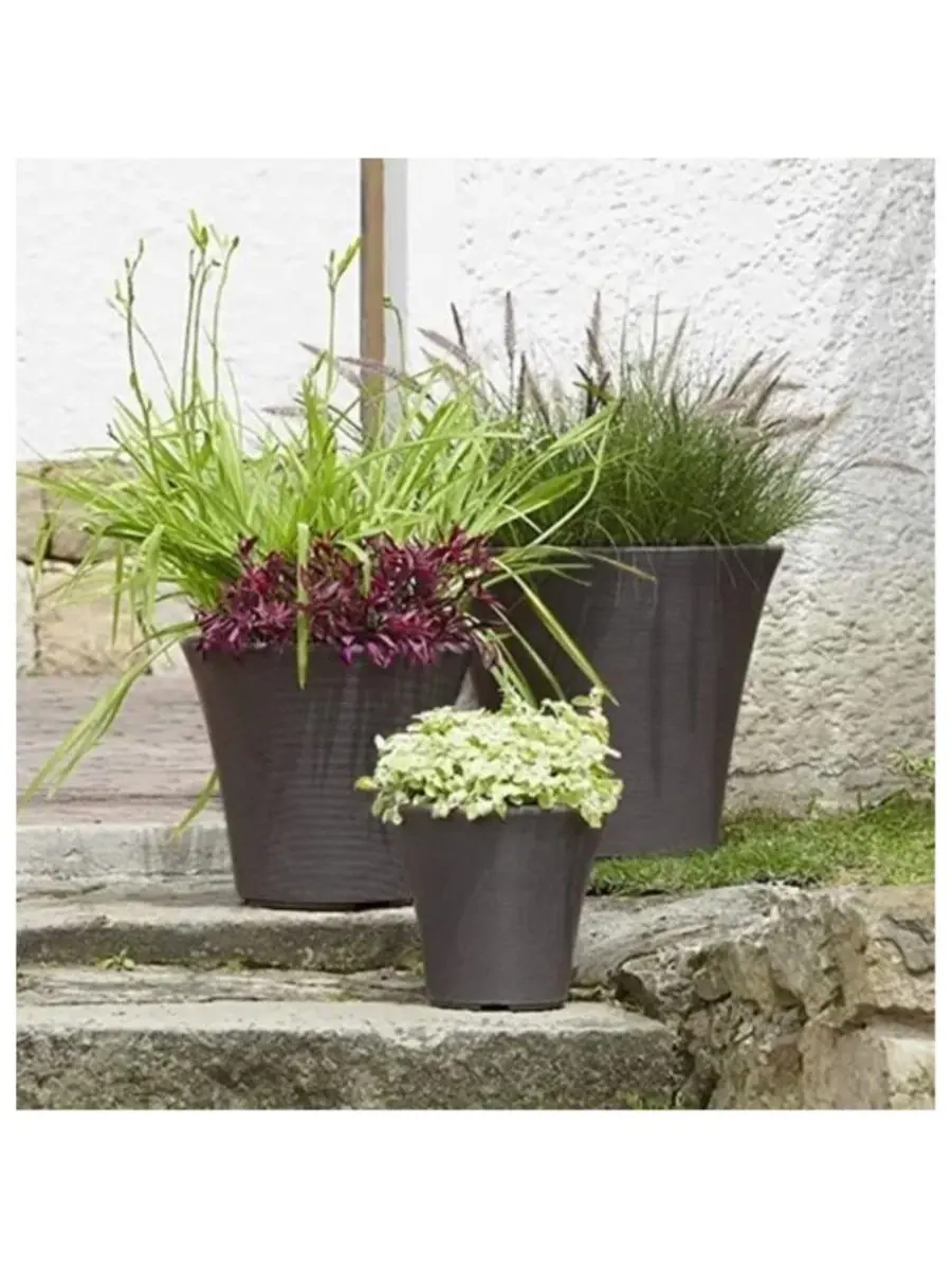 Пластиковый цветочный горшок Pamploma, цвет капучино, 30 см Garden Elements — изображение 3 из 3