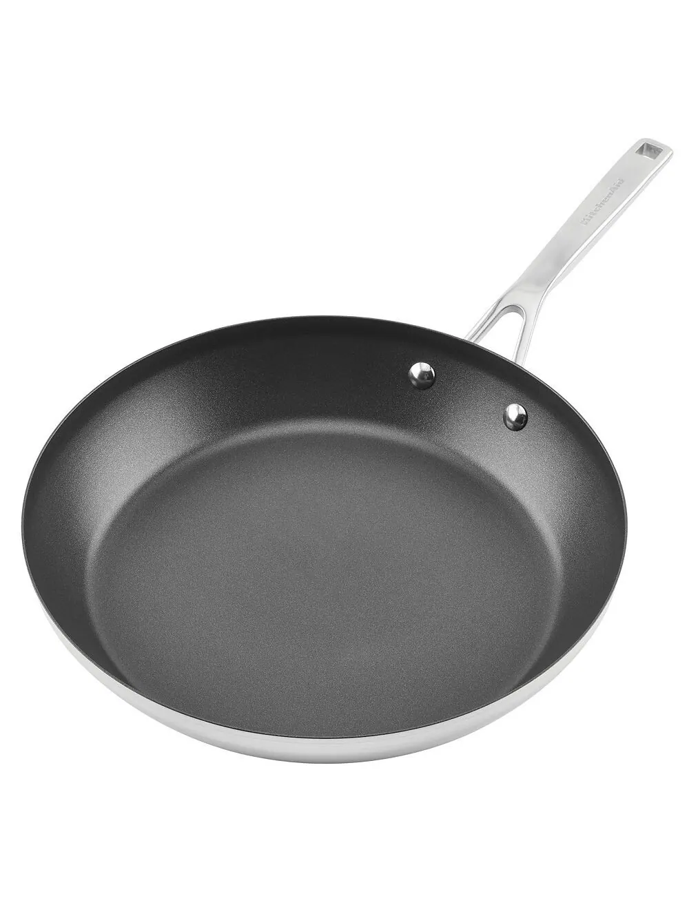 Сковорода KitchenAid 3-Ply Base Stainless Steel Nonstick Induction, 30 см — изображение 2 из 5, серебряный
