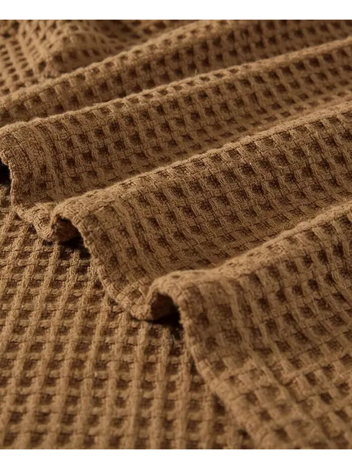 Двусторонние одеяла из однотонного вафельного хлопка Eddie Bauer — изображение 3 из 6, коричневый