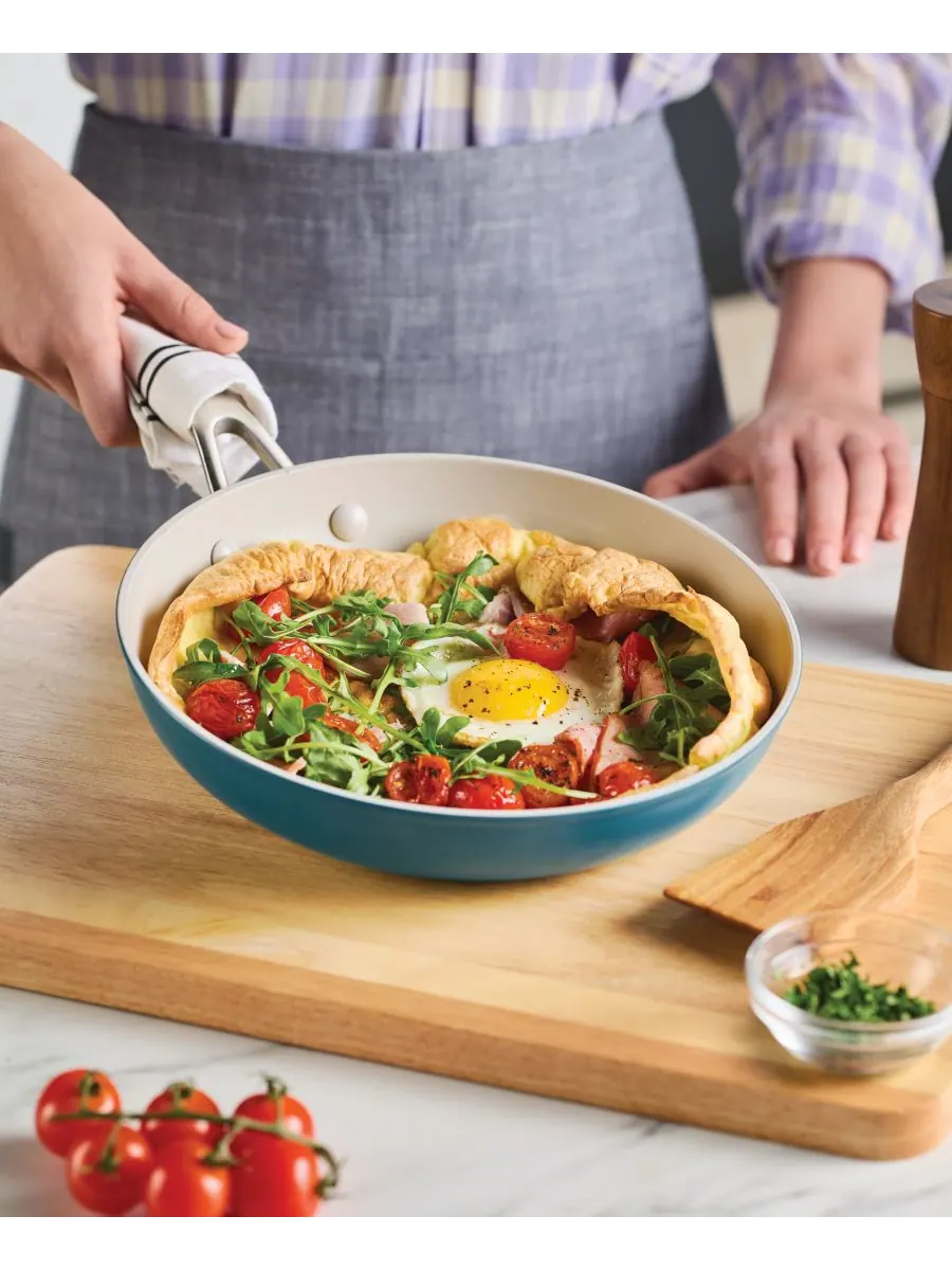 Сковорода KitchenAid Hard-Anodized Ceramic Induction, 25 см, Синяя агава — изображение 6 из 8, синий