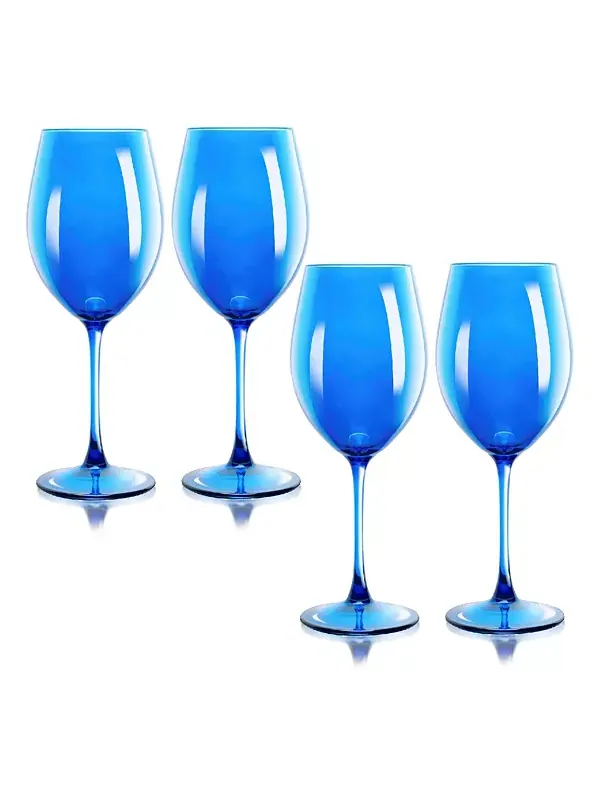 Бокалы для вина Carnival универсальные, 20 унций, набор из 4 шт. Qualia Glass — синий