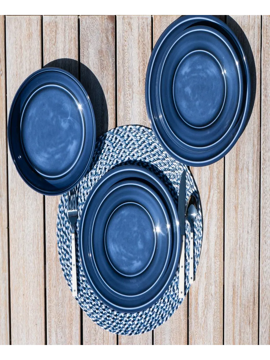 Набор из 6 низких мисок Madison, сервиз на 6 персон Abode Homewares — изображение 4 из 6, синий