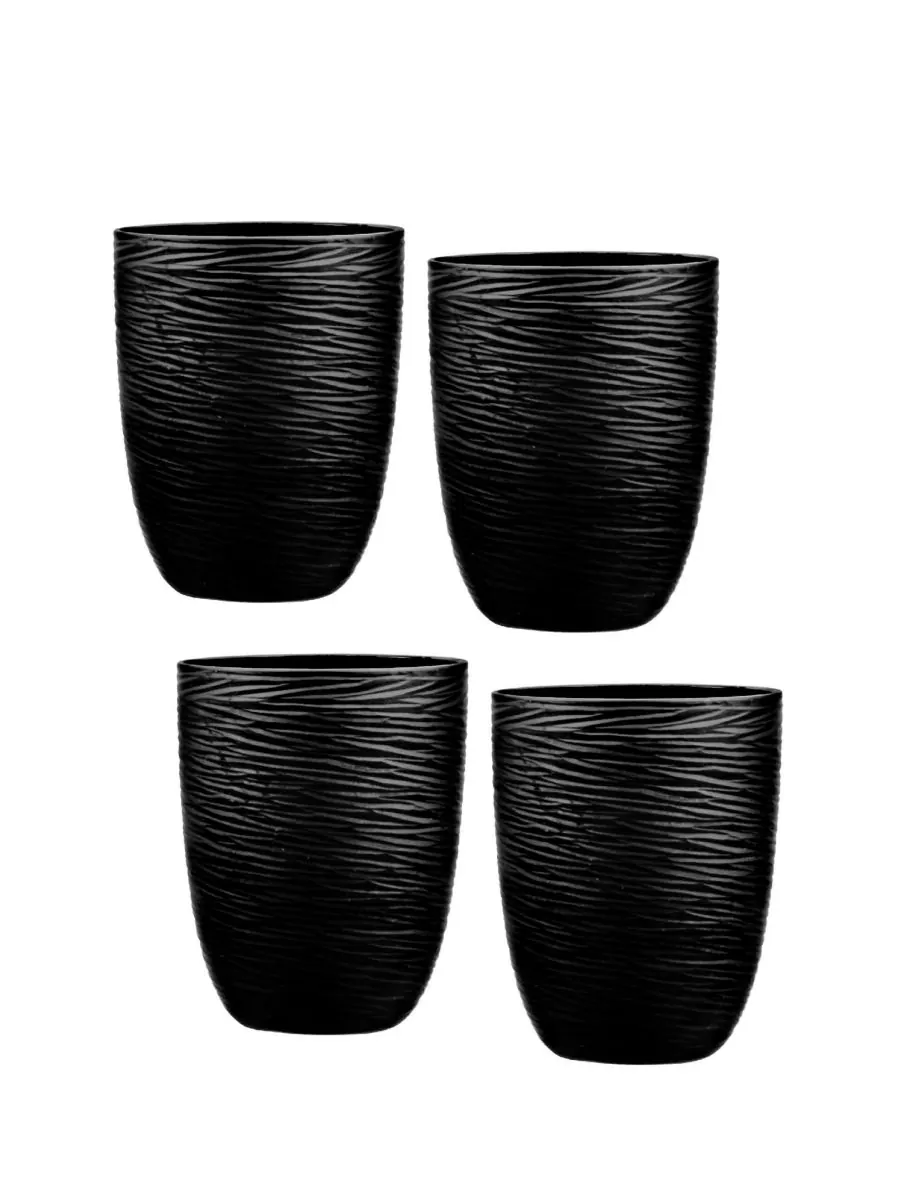 Набор из 4 бокалов для коктейля "Двойной Олд Фэшн" Artisan объемом 13,5 унций Qualia Glass — черный