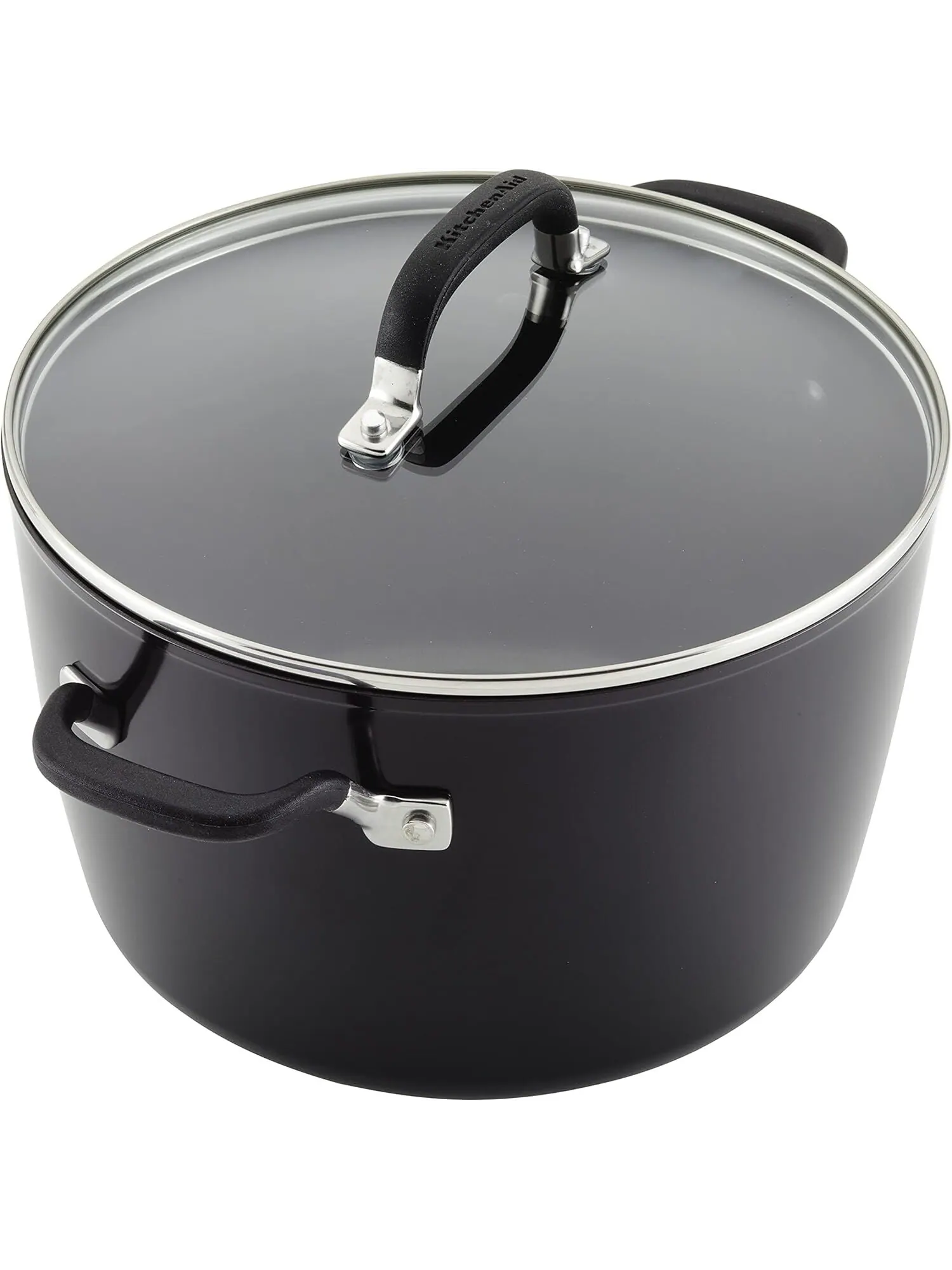 Кастрюля KitchenAid Hard-Anodized, 7,6 л — изображение 7 из 14, черный