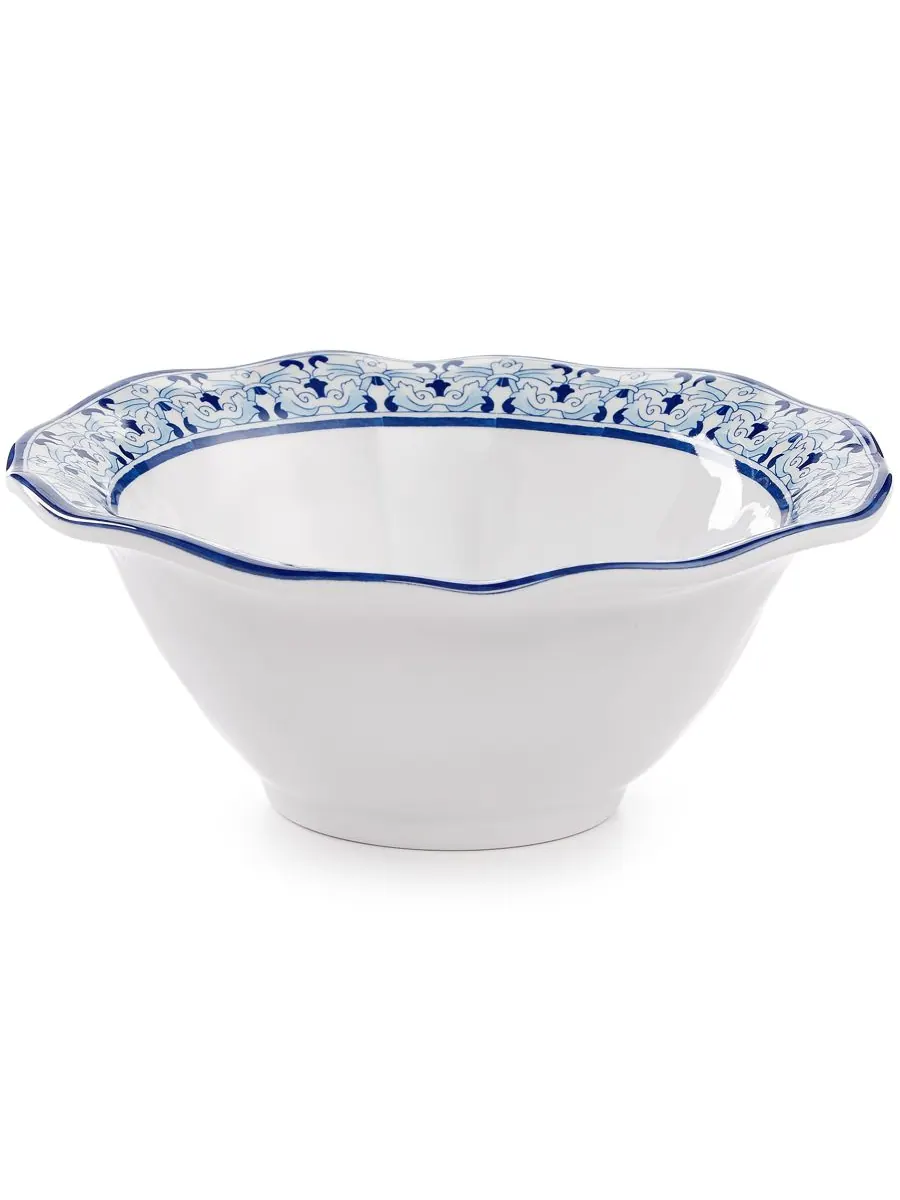 Набор из 4 мисок для хлопьев из меламина Talavera Azul, диаметр 6,5 дюймов Q Squared