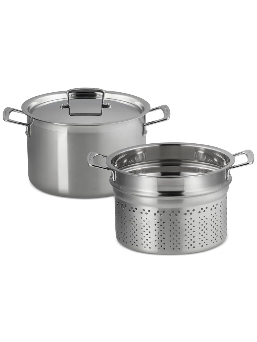 Кастрюля для пасты Le Creuset Stainless Steel, 7,1 л, 24 см, нержавеющая сталь — изображение 2 из 5, серебристый