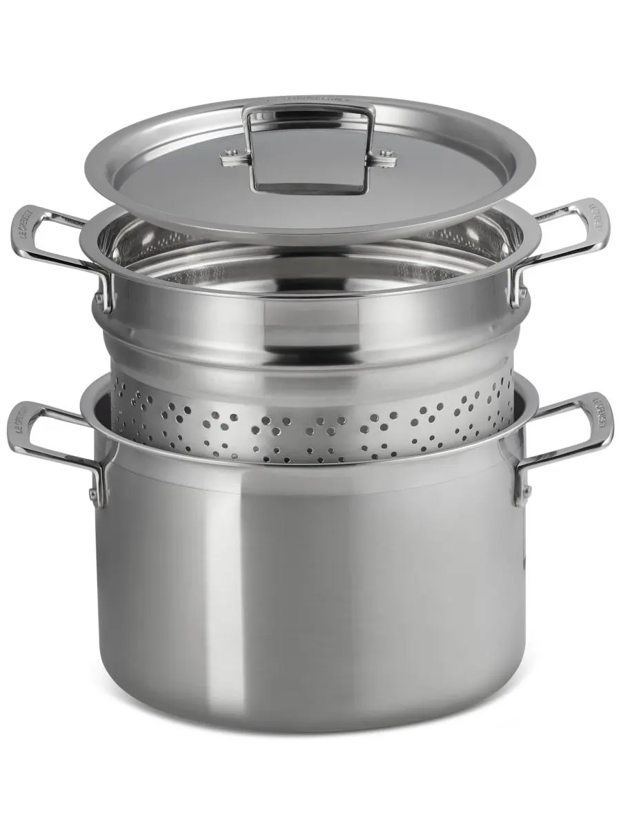 Кастрюля для пасты Le Creuset Stainless Steel, 7,1 л, 24 см, нержавеющая сталь — изображение 3 из 5, серебристый