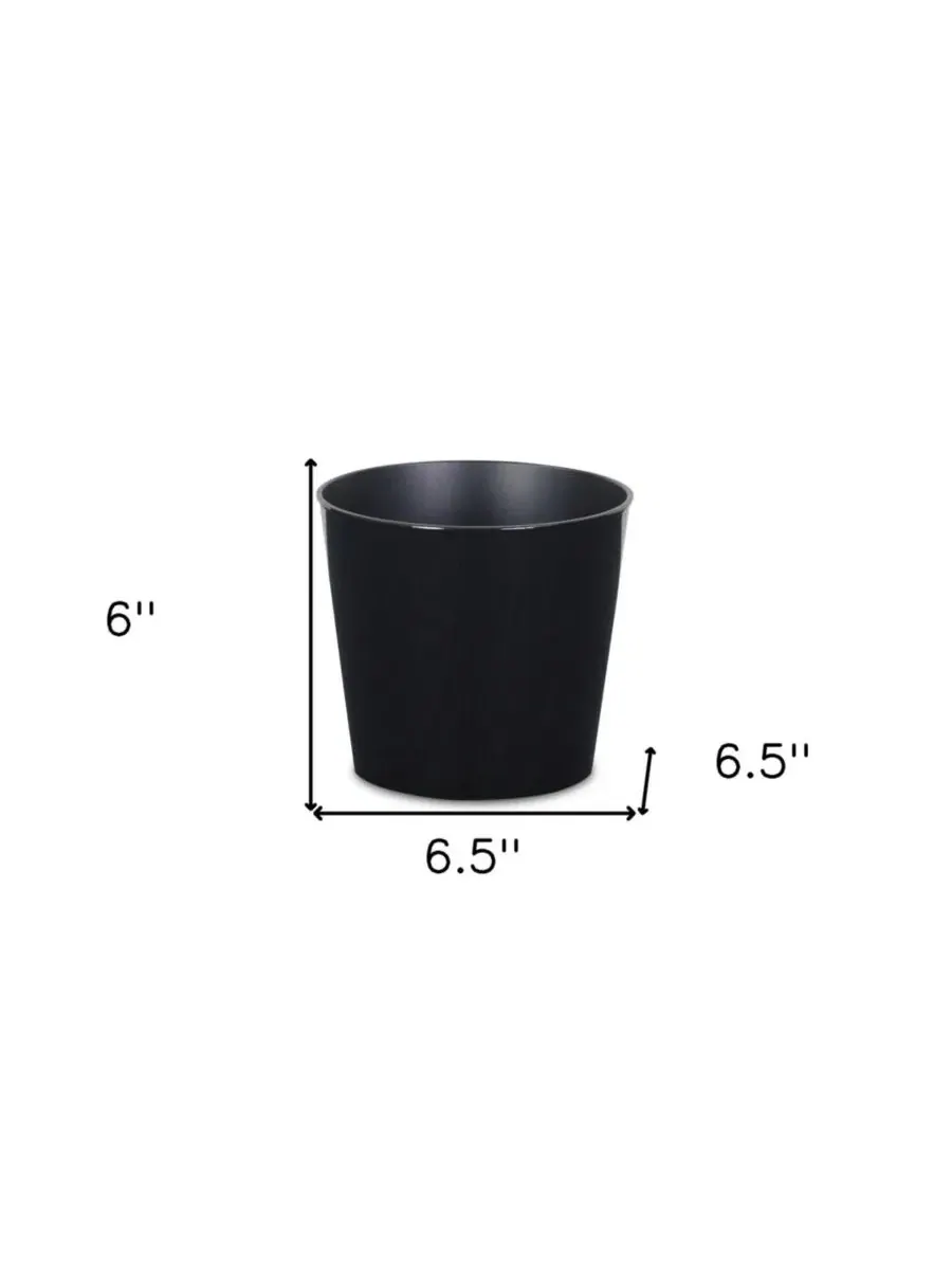 Прочный круглый пластиковый цветочный горшок для использования в помещении и на открытом воздухе — изображение 5 из 5, черный