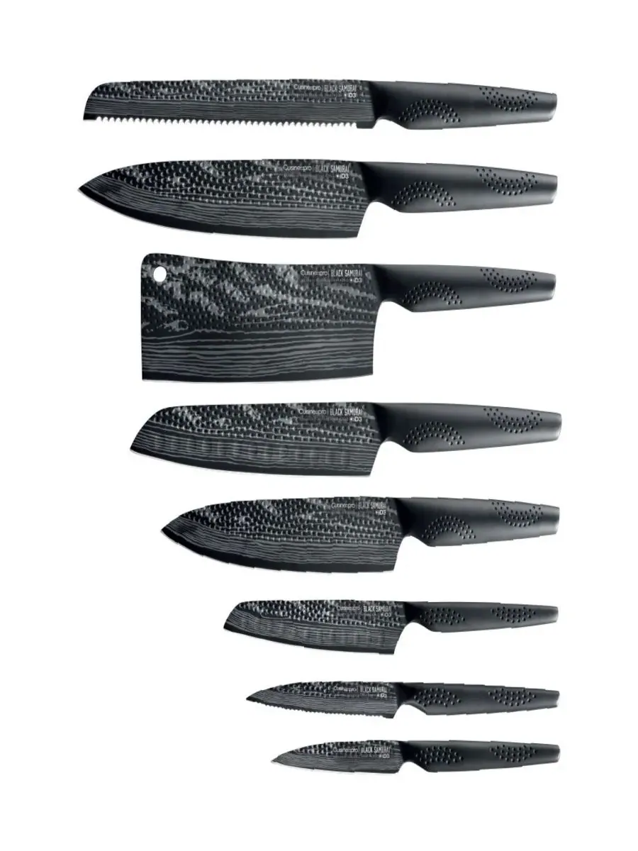 Набор из 9 ножей iD3 Samurai Syo с подставкой Cuisine::Pro — изображение 2 из 4, черный