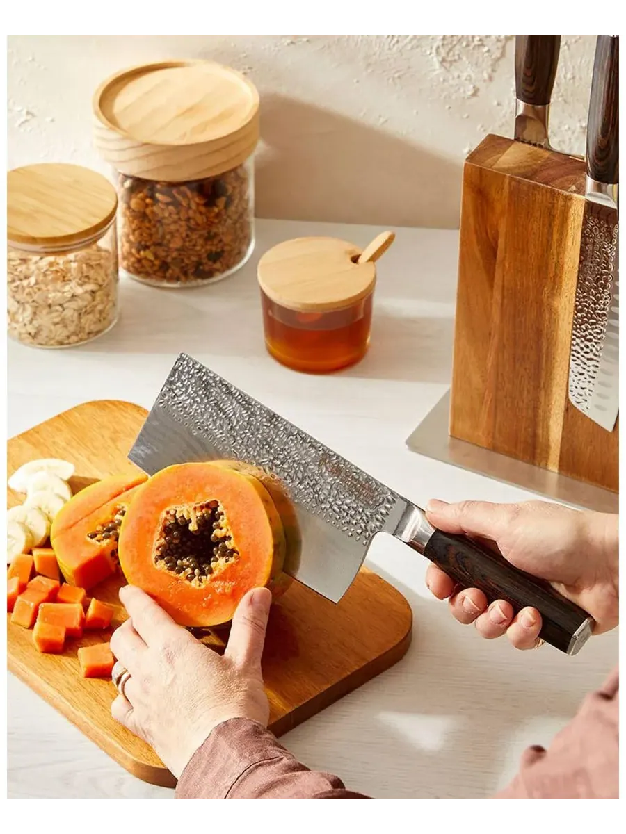 Набор ножей Damashiro Emperor 6-Pc. Nanashi с подставкой Cuisine::Pro — изображение 3 из 8, серебряный