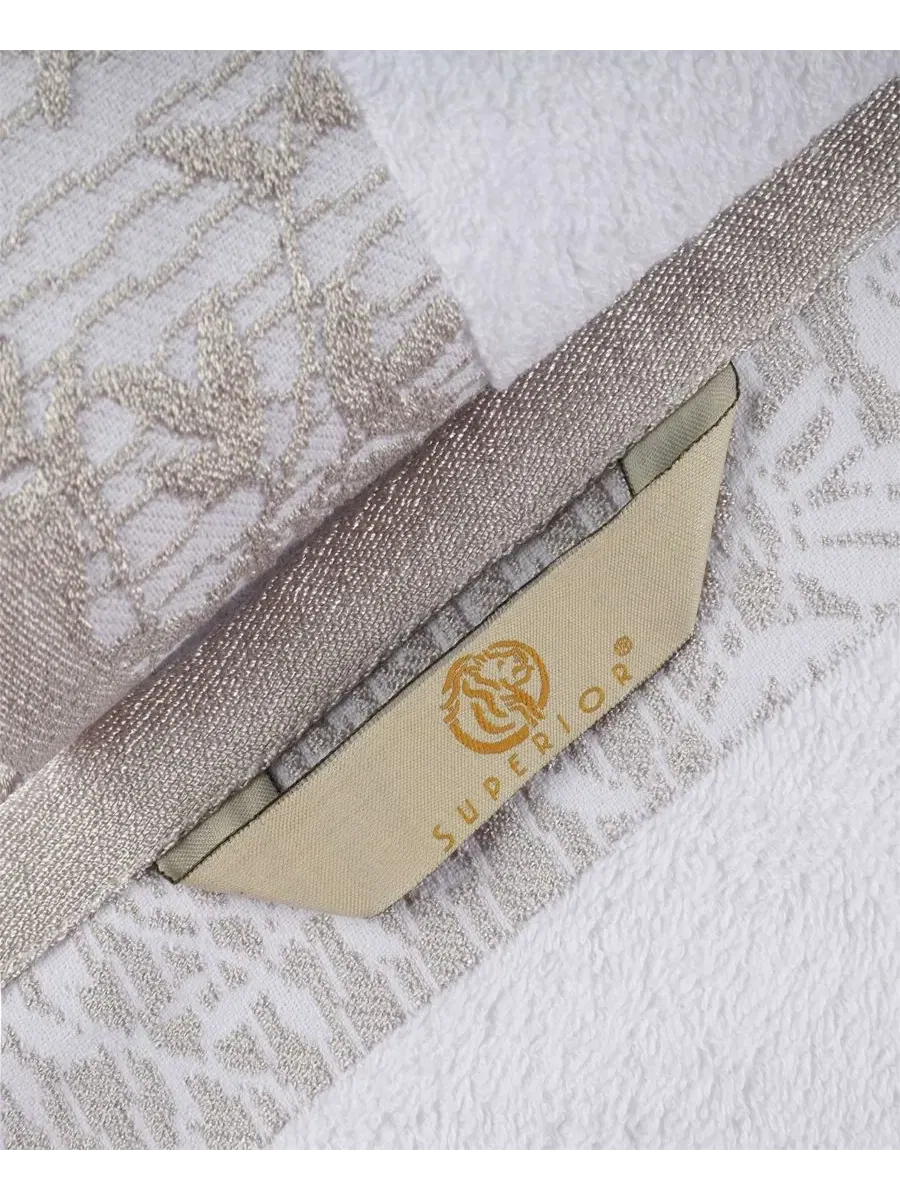 Комплект полотенец для рук Wisteria Floral Embroidered Jacquard Border Cotton Superior, 4 шт — изображение 9 из 11, белый