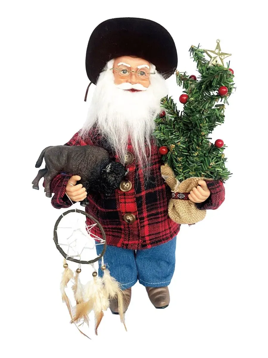 Фигурка Санты 39 см Home on the Range Claus Santa's Workshop — черный
