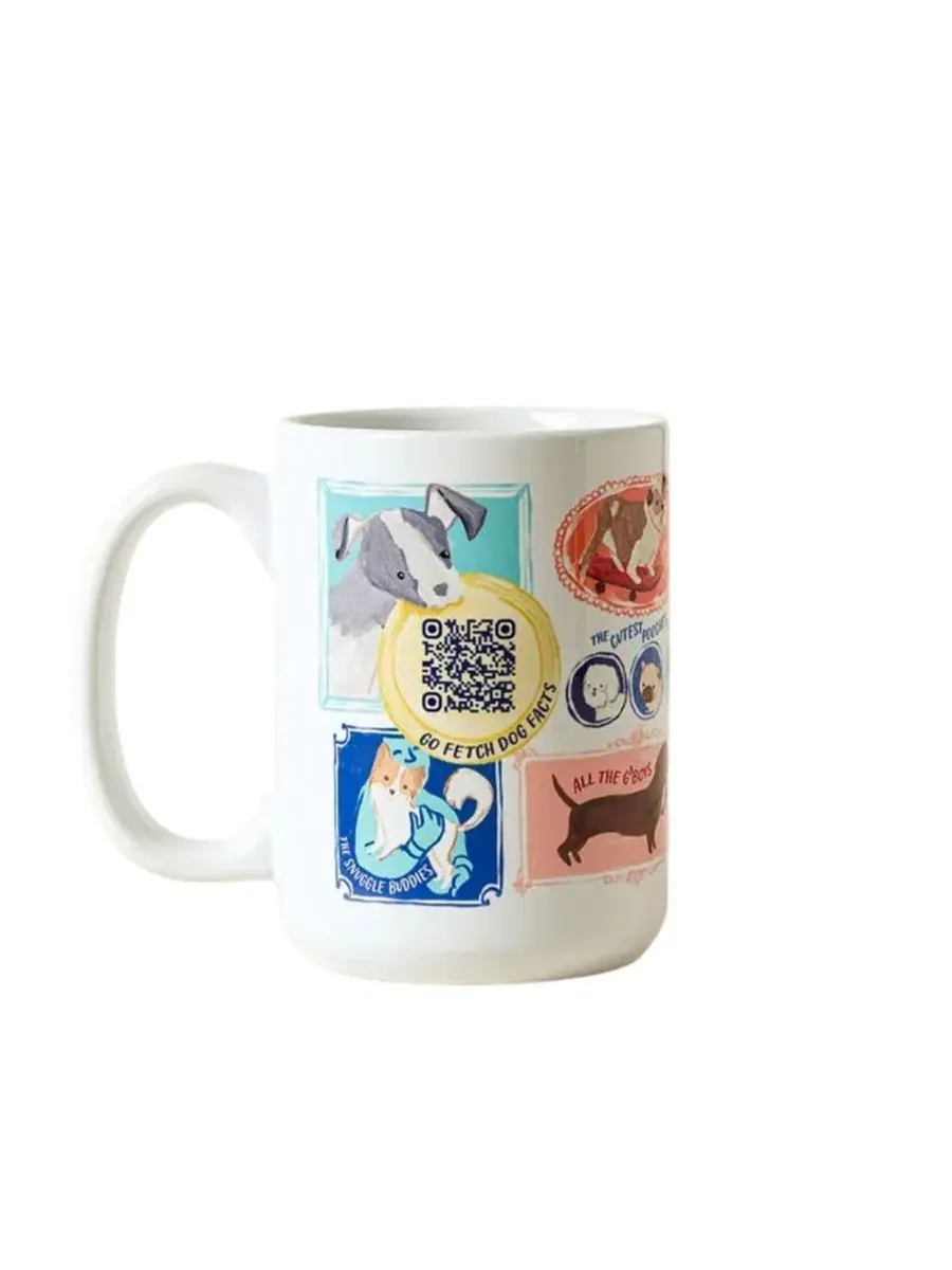 Кружка с интерактивным QR-кодом Dog Lover Interactive QR Mug Uncommon Goods — белый