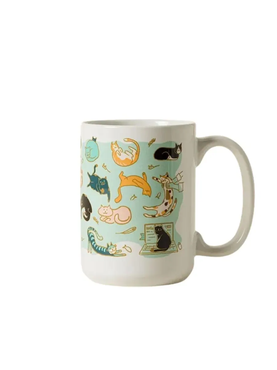 Кружка с принтом кошек и QR-кодом Cat Lover Interactive QR Mug Uncommon Goods — изображение 2 из 3, белый