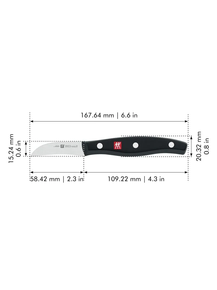 Нож для чистки овощей TWIN Signature 2,75 дюйма с «птичьим клювом» ZWILLING — изображение 3 из 5, черный
