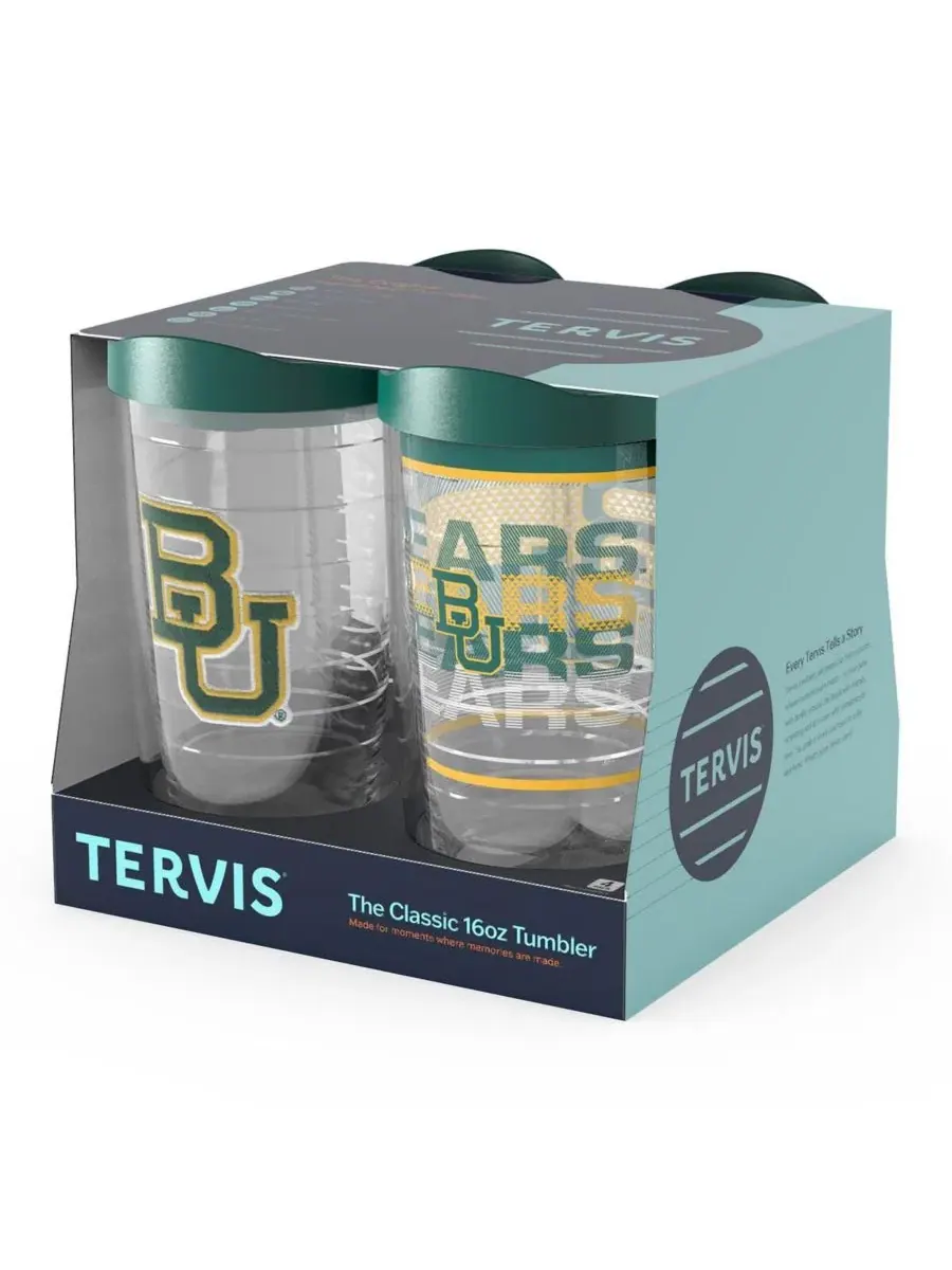 Набор стаканов-термосов Tervis, 4 шт. по 473 мл, Baylor Bears Emblem, Hype Stripes, Arctic и — изображение 2 из 5, нет цвета