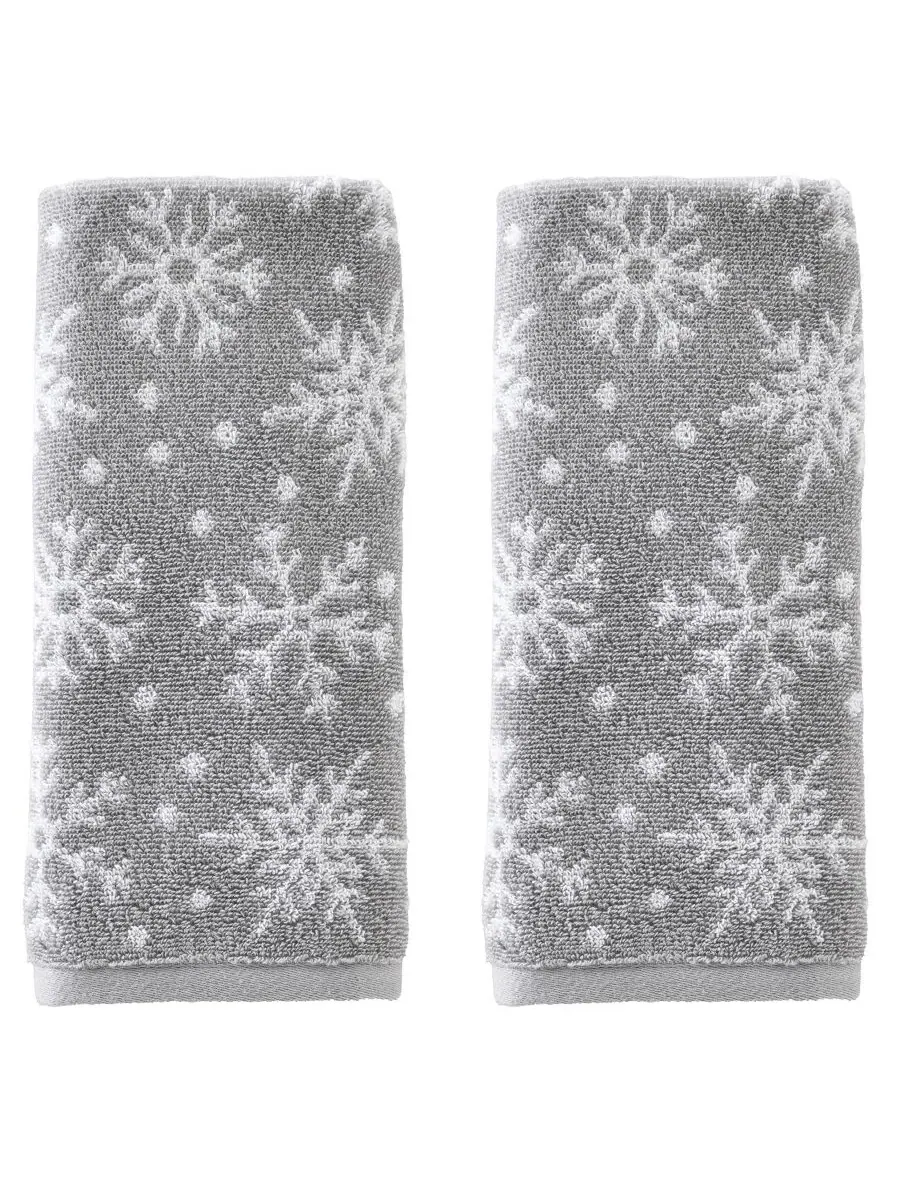 Набор махровых полотенец для рук с жаккардовым узором, 40x64 см, Scattered Snowflakes SKL Home