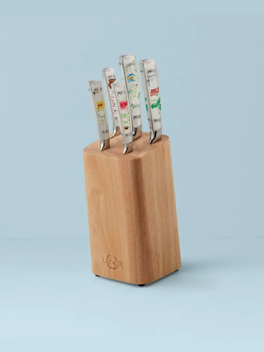 Набор из 6 ножей Butterfly Meadow с подставкой Lenox — изображение 3 из 4, белый